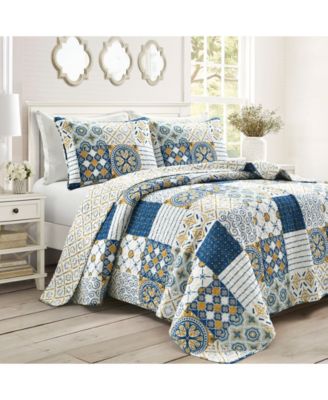 Lush Décor Monique Reversible 3 Piece Quilt Set, King
