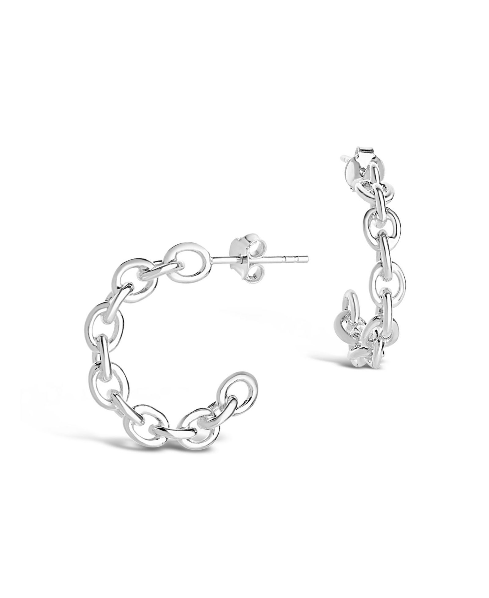 Женские серебряные серьги-кольца Delicate Chain, Silver Plated