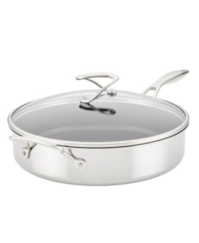 Сковорода Circulon SteelShield C-Series Tri-Ply Clad с антипригарным покрытием и крышкой, 5-Quart, Silver