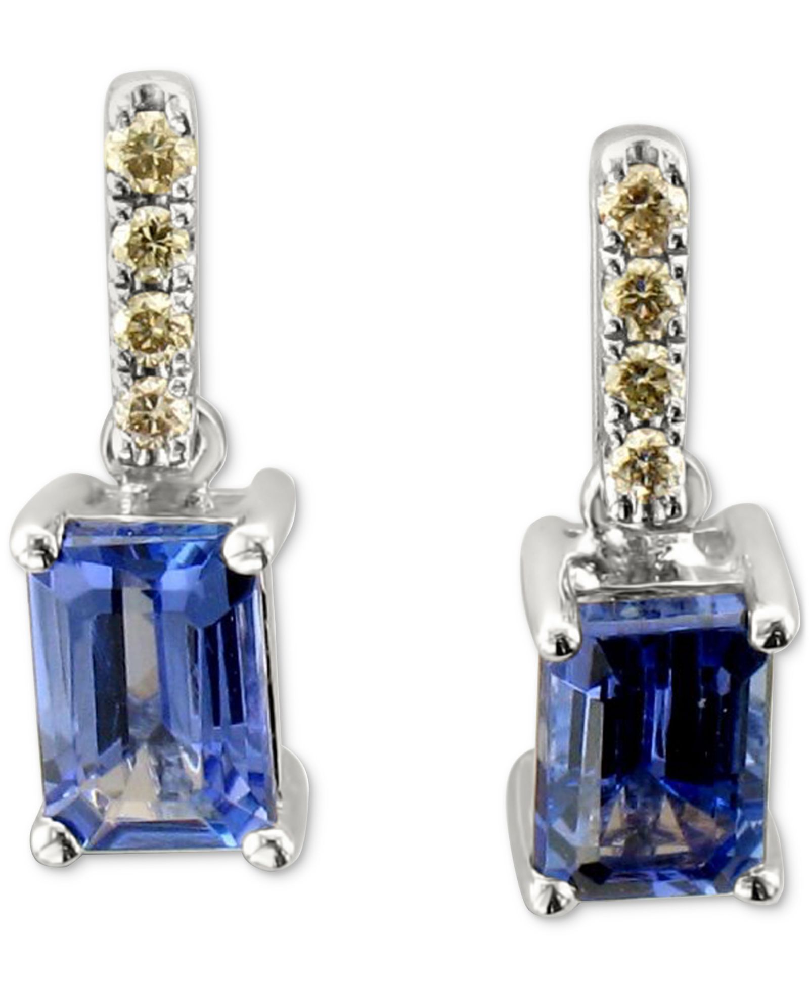 Серьги-гвоздики Le Vian Blueberry Tanzanite (1 ct. t.w.) & Nude Diamond (1/10 ct. t.w.) в белом золоте 14k