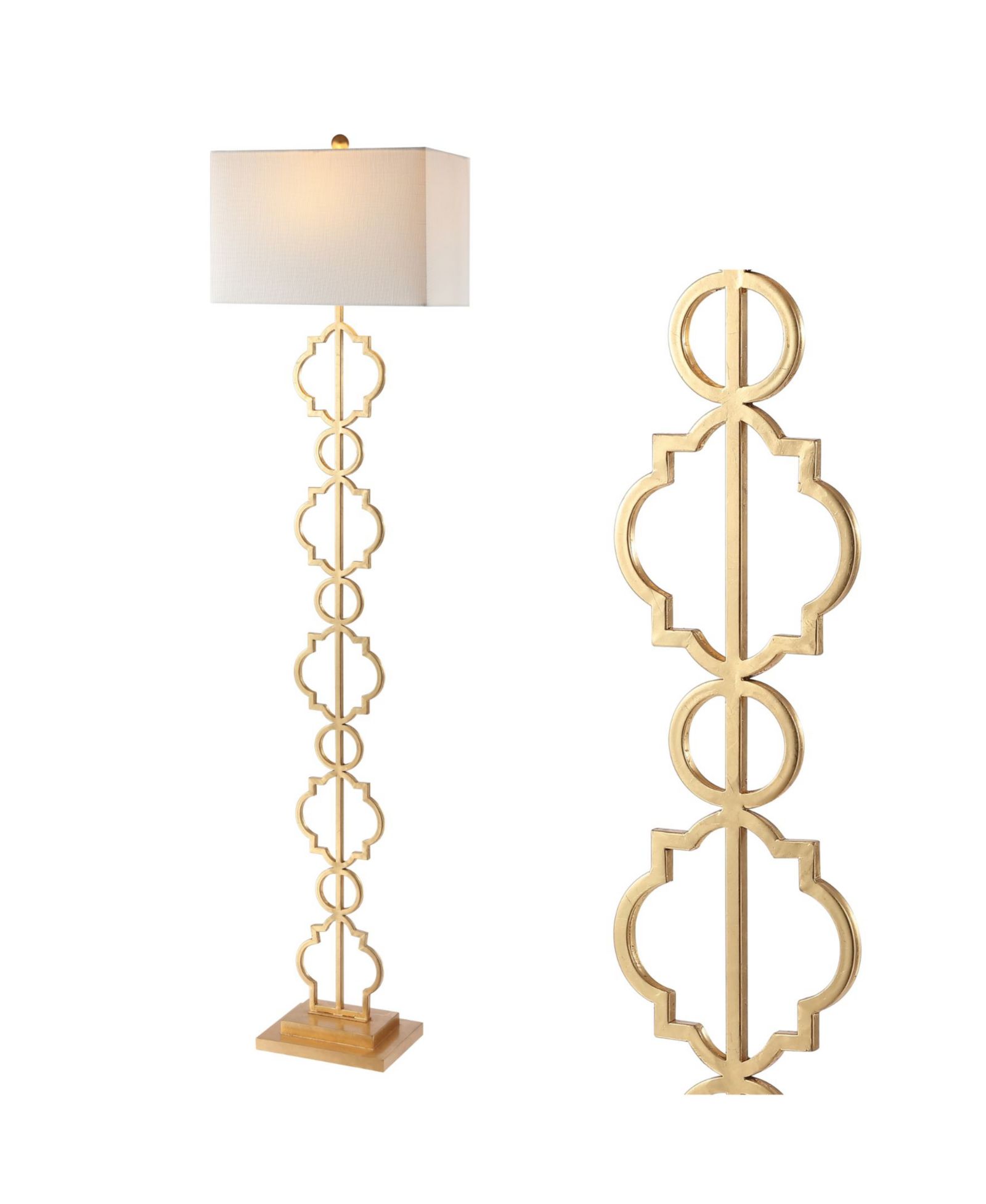 Selina Iron Ogee Trellis Modern LED Floor Lamp