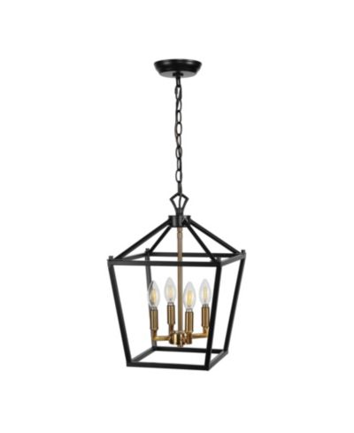 Jonathan Y Pagoda подвесной светодиодный металлический светильник 4-Bulb Lantern
