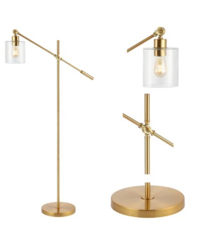 Kathryn Classic Glass Adjustable Head Modern LED Floor Lamp