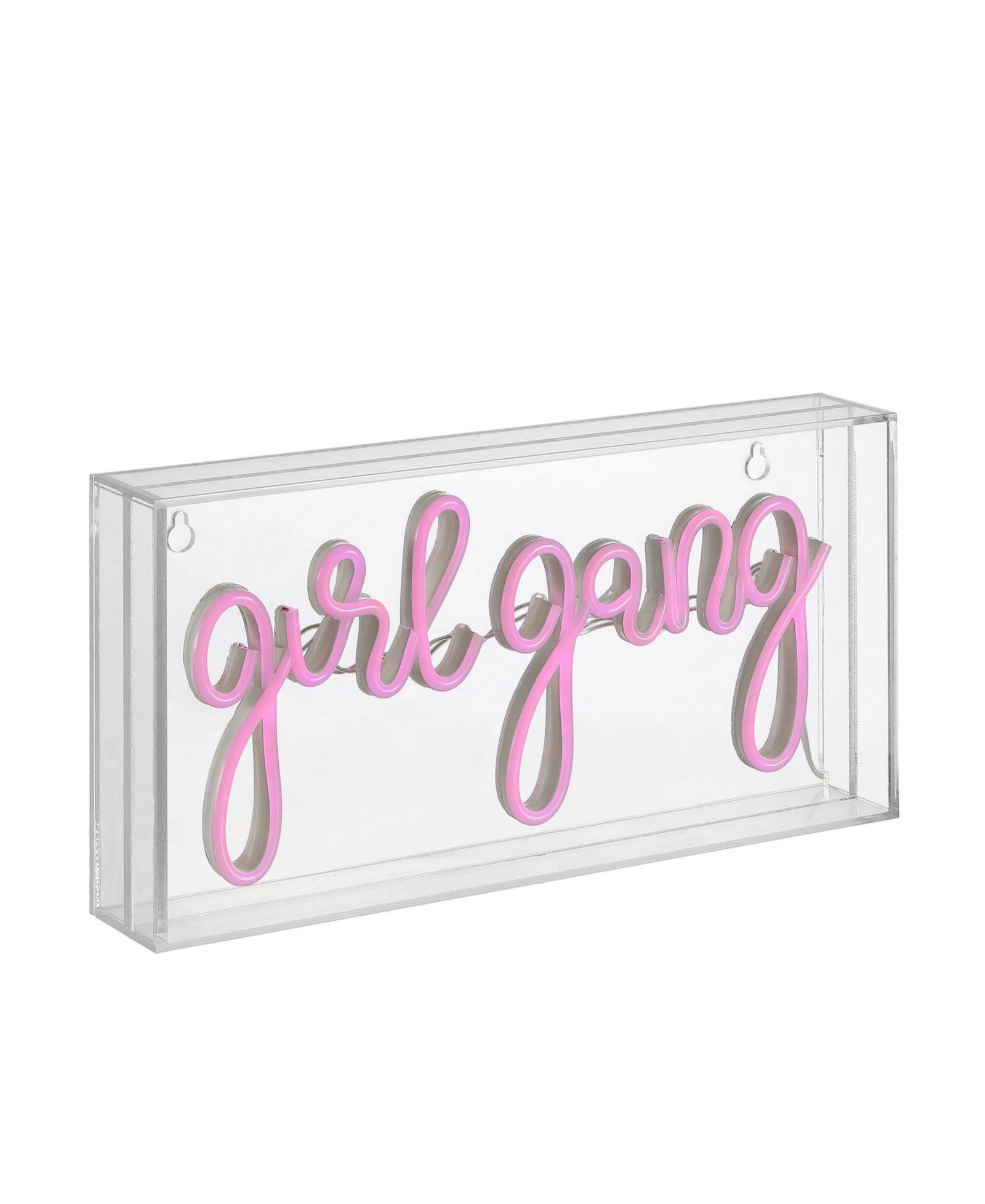 Girl Gang Contemporary Glam Acrylic Box USB Operated LED Neon Light