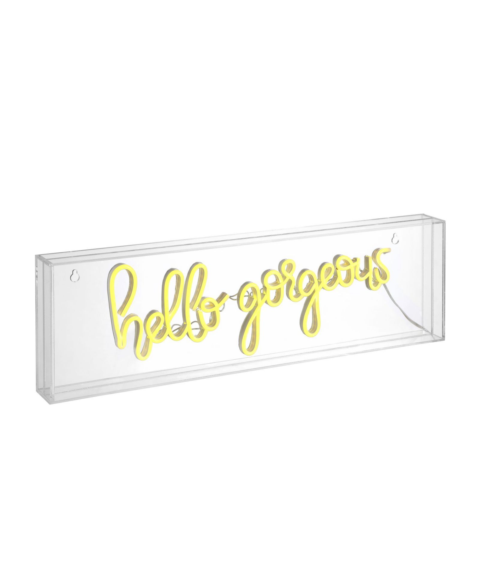 Hello Gorgerous Contemporary Glam Acrylic Box USB Operated LED Neon Light