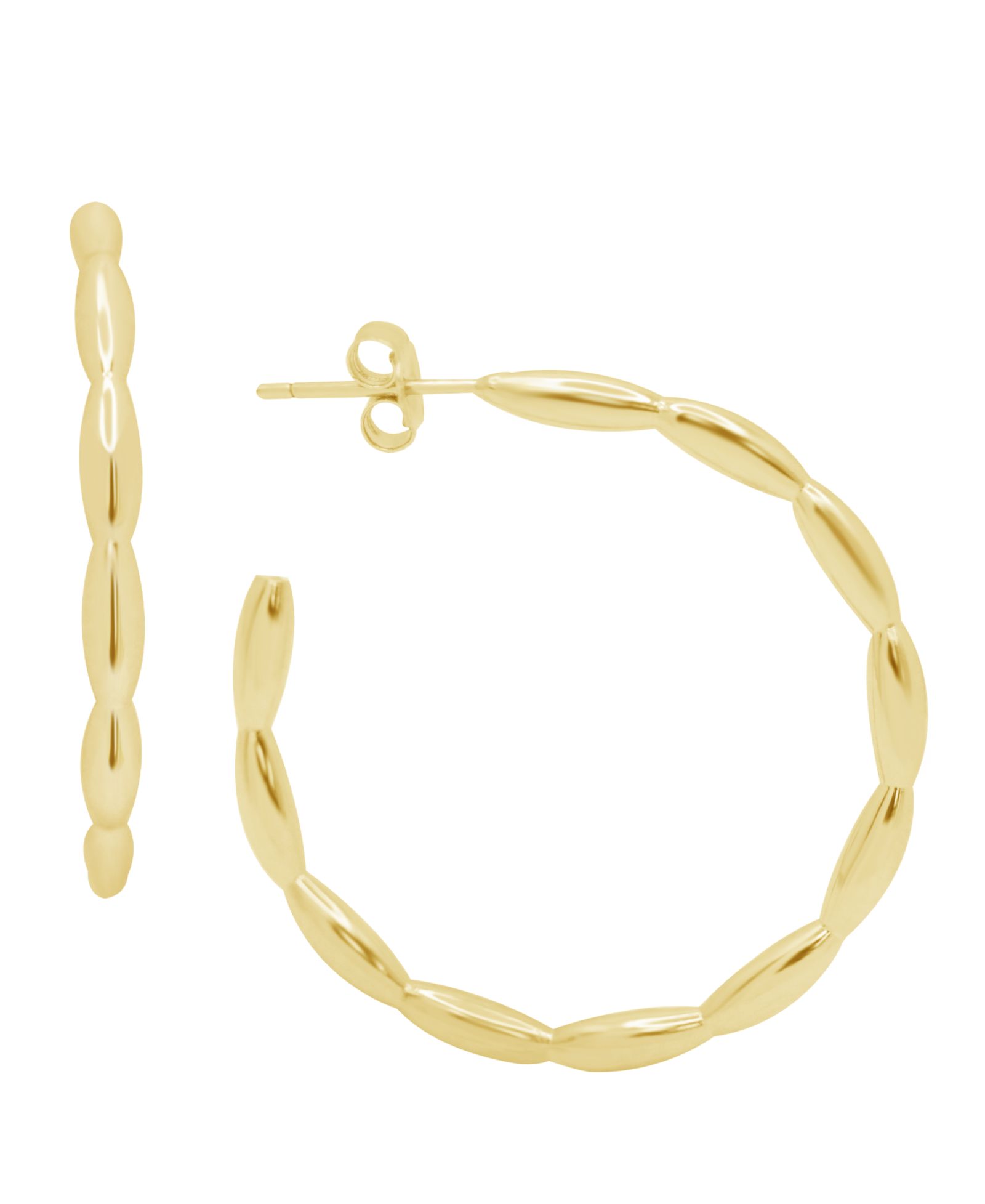 Серьги-кольца And Now This Puff Texture C hoop Gold Plated