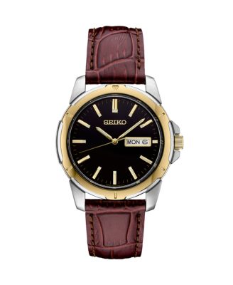 Мужские наручные часы Seiko с двухцветным циферблатом и браслетом из нержавеющей стали, 39,6 мм
