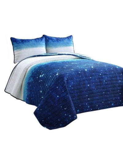 Lush Décor детский комплект стеганого одеяла Space Star Ombre, Twin