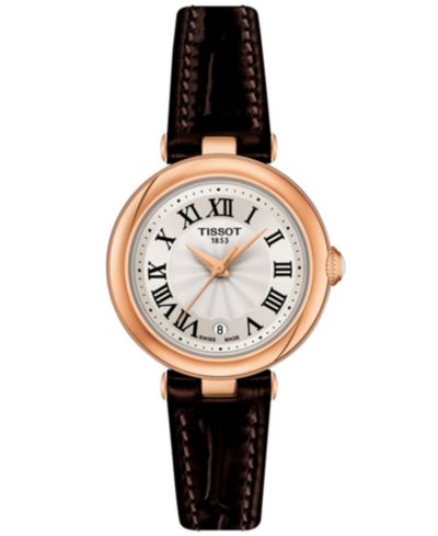 Часы Tissot Women's Swiss Bellissima с коричневым кожаным ремешком 26mm