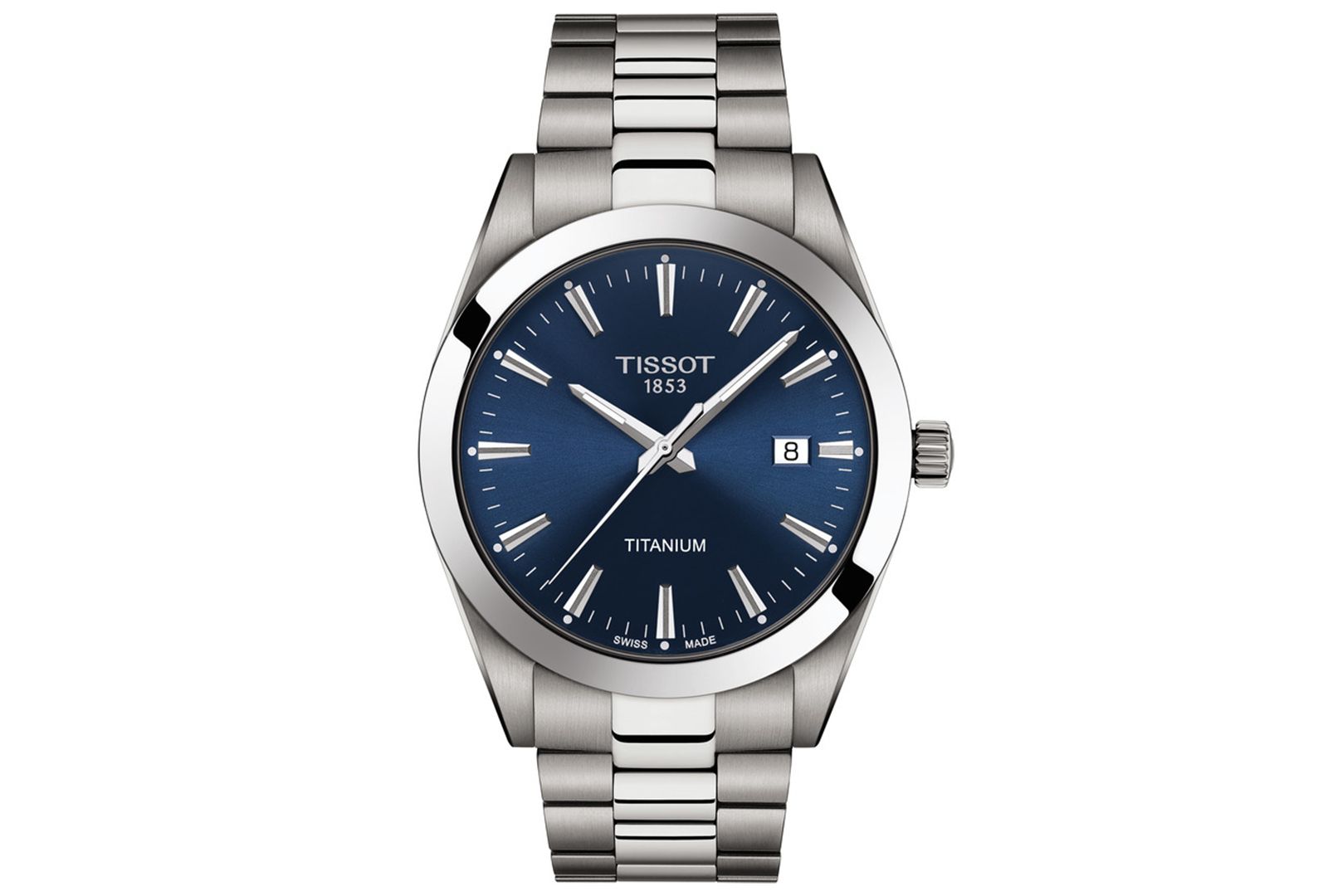Мужские швейцарские часы Tissot Gentleman серого цвета из титана 40mm
