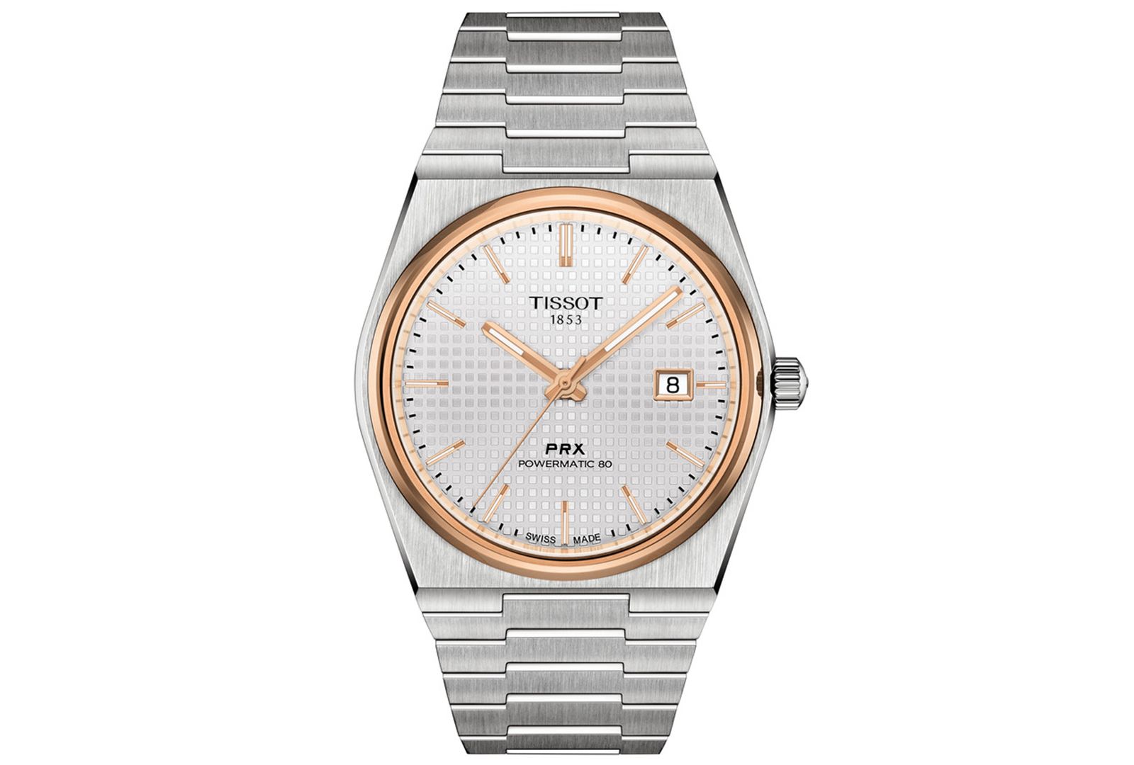 Мужские часы Tissot Swiss Automatic PRX Powermatic 80 Stainless Steel Bracelet 40mm