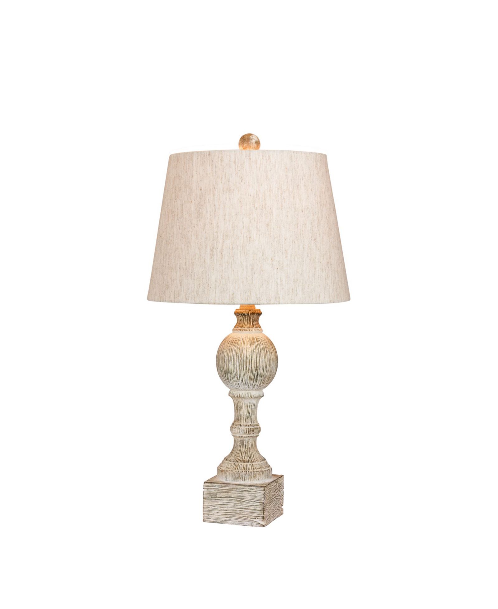 FANGIO LIGHTING Distressed Sculpted Column Resin Table Lamp