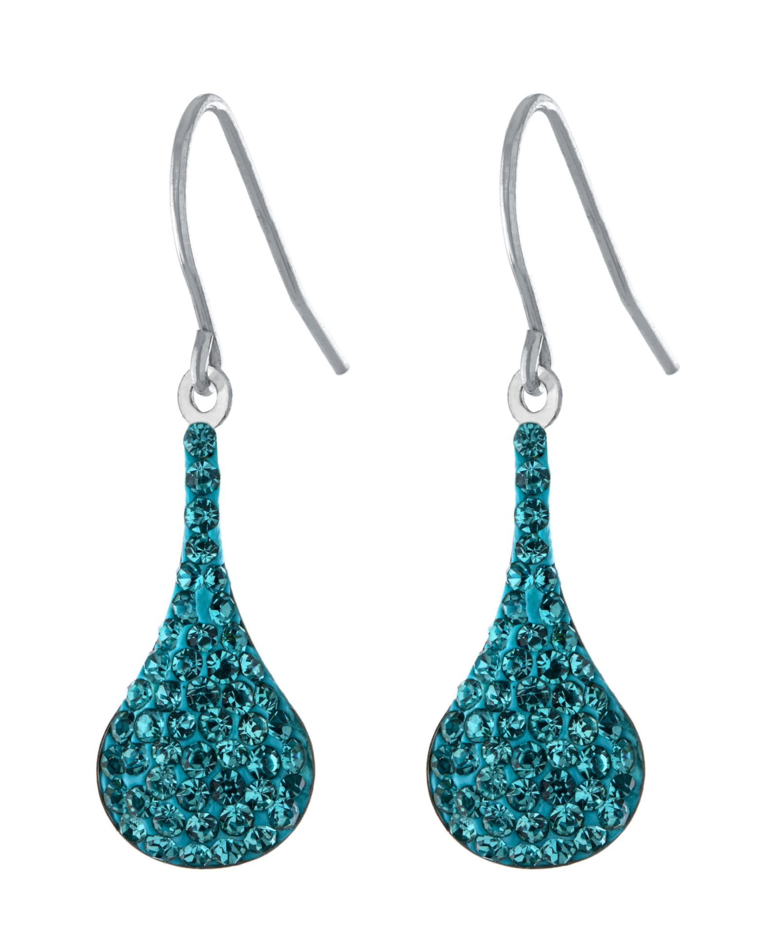 Серьги Pave Crystal Wire Teardrop из Sterling Silver
