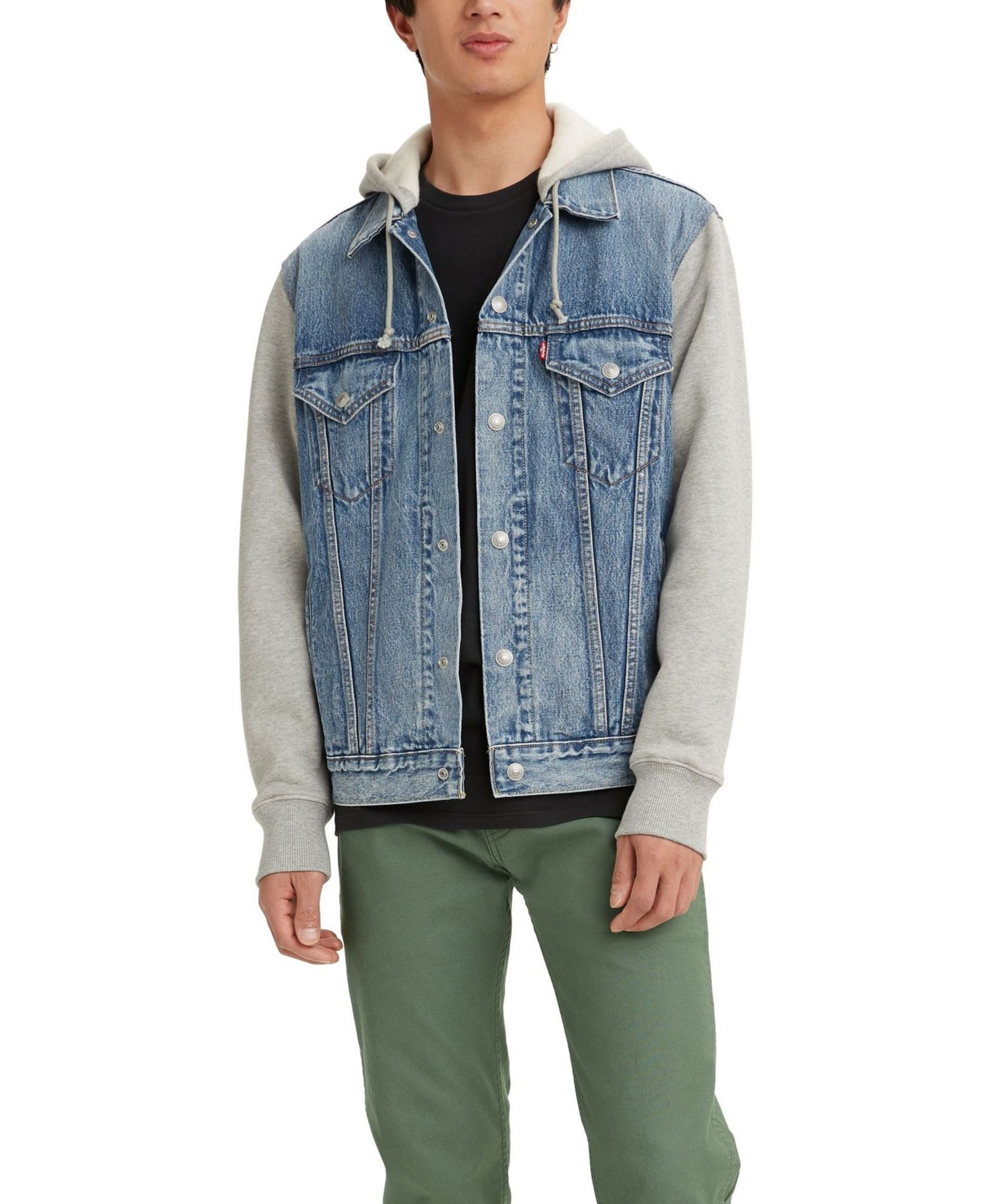 Levi's® Men's Hybrid Hoodie Non-Stretch Denim Trucker Jacket
