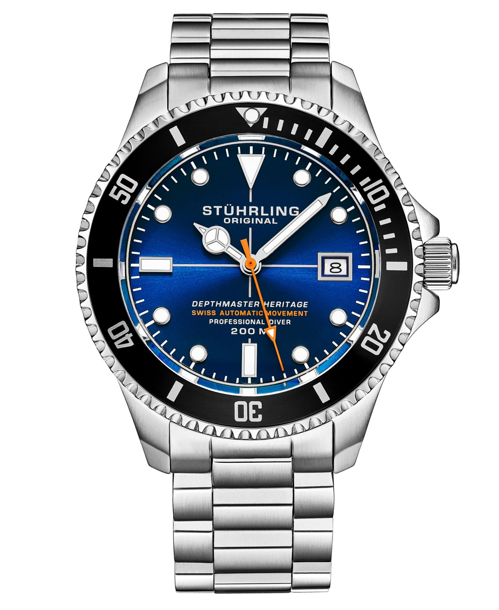 Stuhrling часы Automatic Depthmaster Heritage 42mm Classic Diver