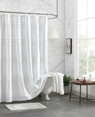 DKNY Chenille Stripe Shower Curtain, 72" x 72"