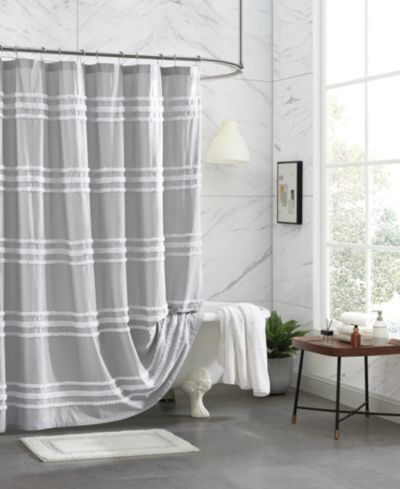 DKNY Chenille Stripe Shower Curtain, 72" x 72"