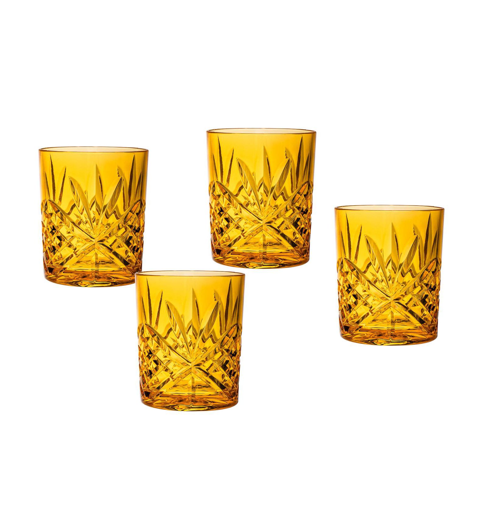 Godinger Dublin Acrylic Double Old-Fashioned Glasses, Set of 4