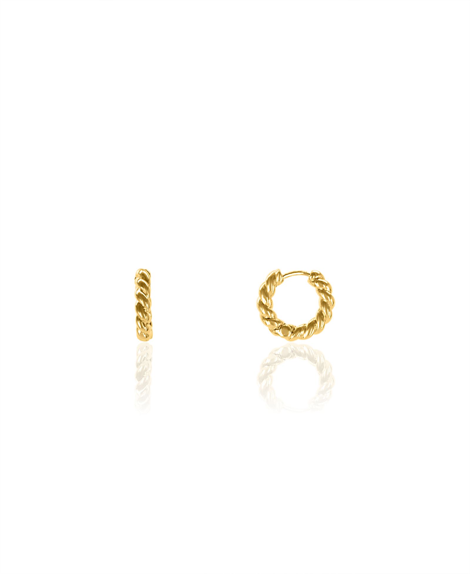 OMA THE LABEL Women's Lucy Huggies 18K Gold Plated Brass Earrings