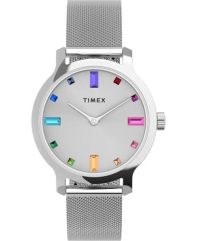 Timex Женские часы с серебристым сетчатым браслетом 31mm