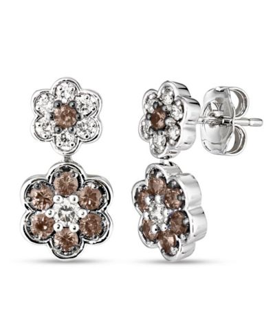 Le Vian® серьги-подвески Chocolate Diamond® & Vanilla Diamond® (7/8 ct. t.w.) в 14k золоте