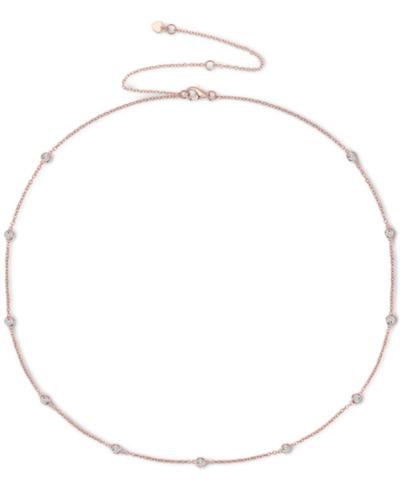 Diamond Bezel Necklace (1/10 ct. t.w.) in Sterling Silver, 14k Gold-Plated Sterling Silver or 14k Rose Gold-Plated Sterling Silver