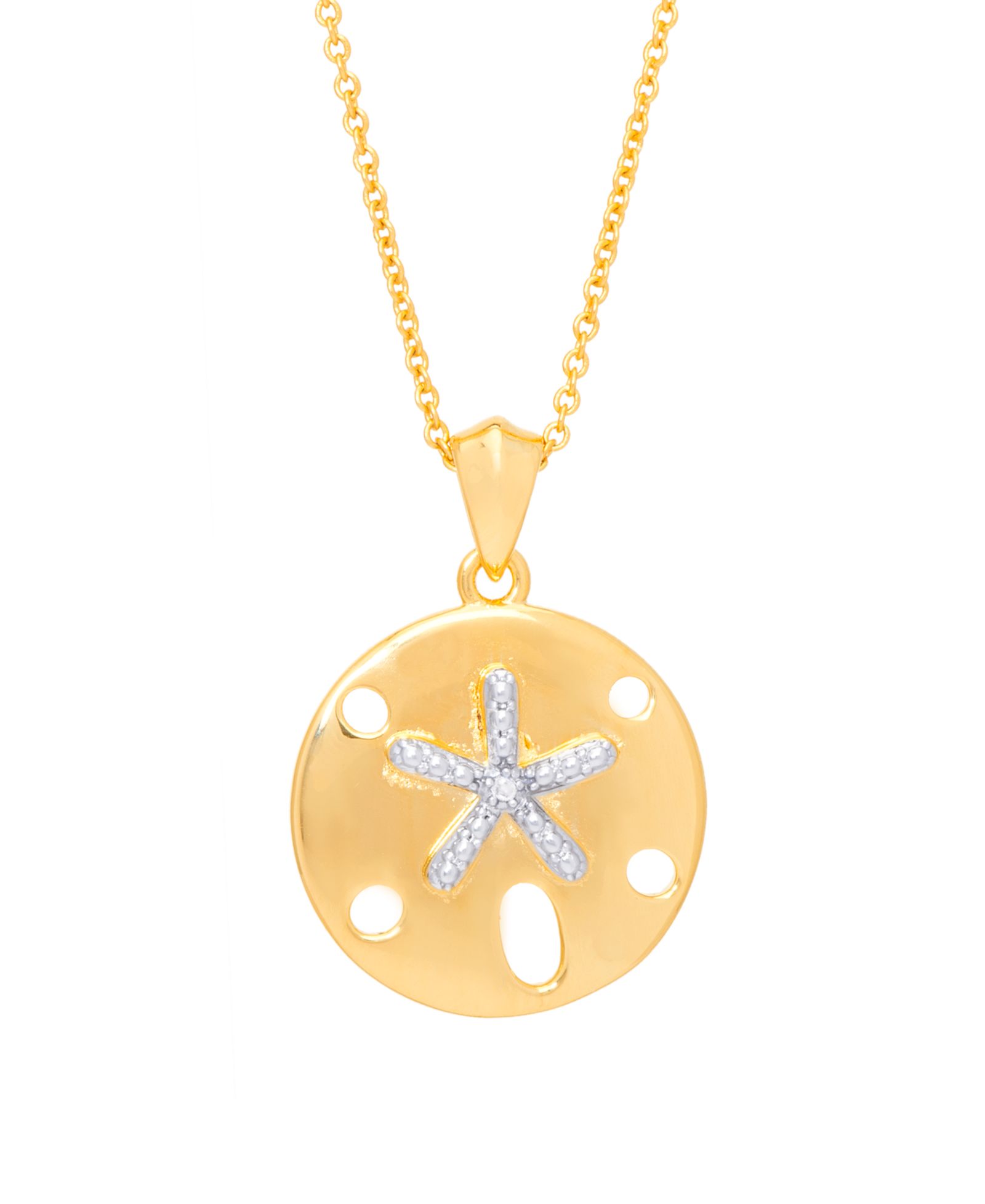 Кулон-подвеска Diamond Accent Sand Dollar на цепочке 18" с позолотой