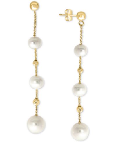 EFFY® Серьги-подвески с культивированным речным жемчугом (5-8mm) в 14k Gold