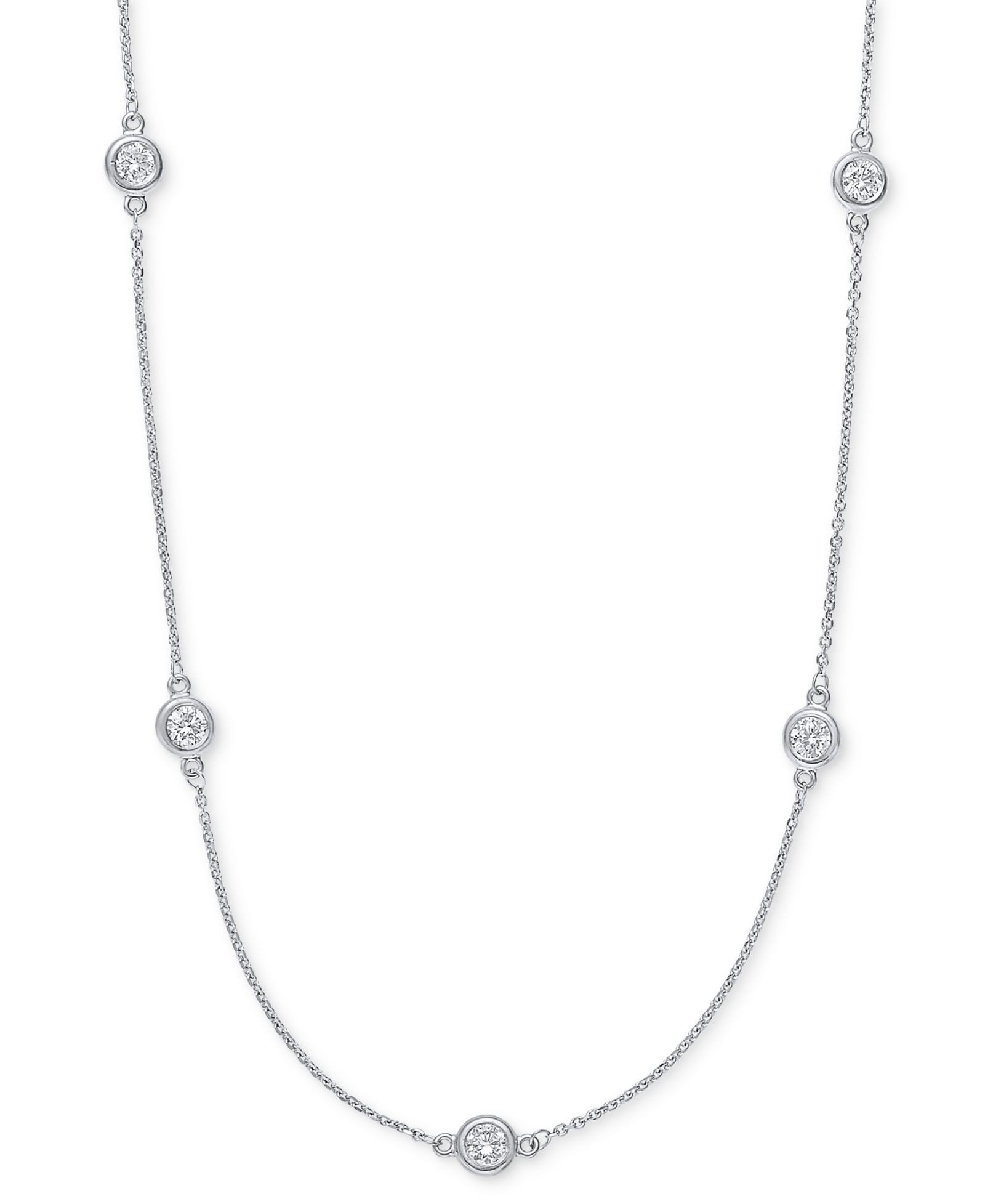EFFY® Diamond Bezel ожерелье Statement 20" (1 ct. t.w.) в 14k White, Yellow или Rose Gold