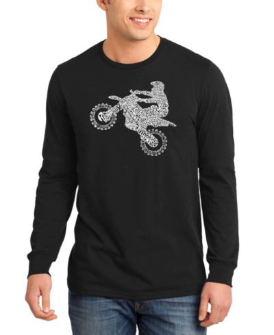 Мужская футболка LA Pop Art Freestyle Motocross - FMX Word Art Long Sleeve