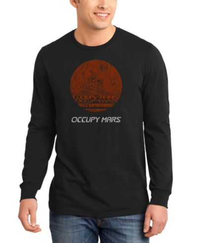 Мужская футболка с принтом Occupy Mars, длинный рукав