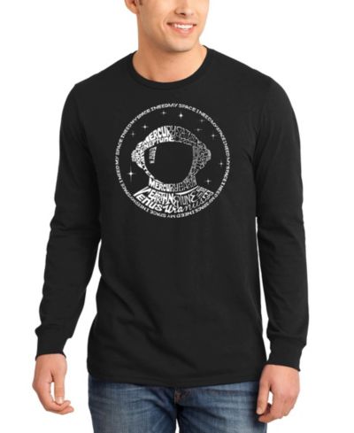 Мужская футболка с длинным рукавом LA Pop Art I Need My Space Astronaut Word Art