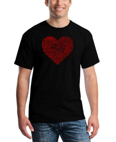 Мужская футболка с принтом Men's Country Music Heart Word Art