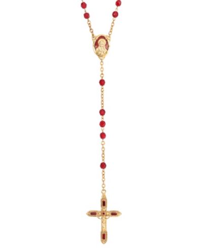 Розарий Symbols of Faith 14K Gold-Dipped Red Bead and Red Enamel
