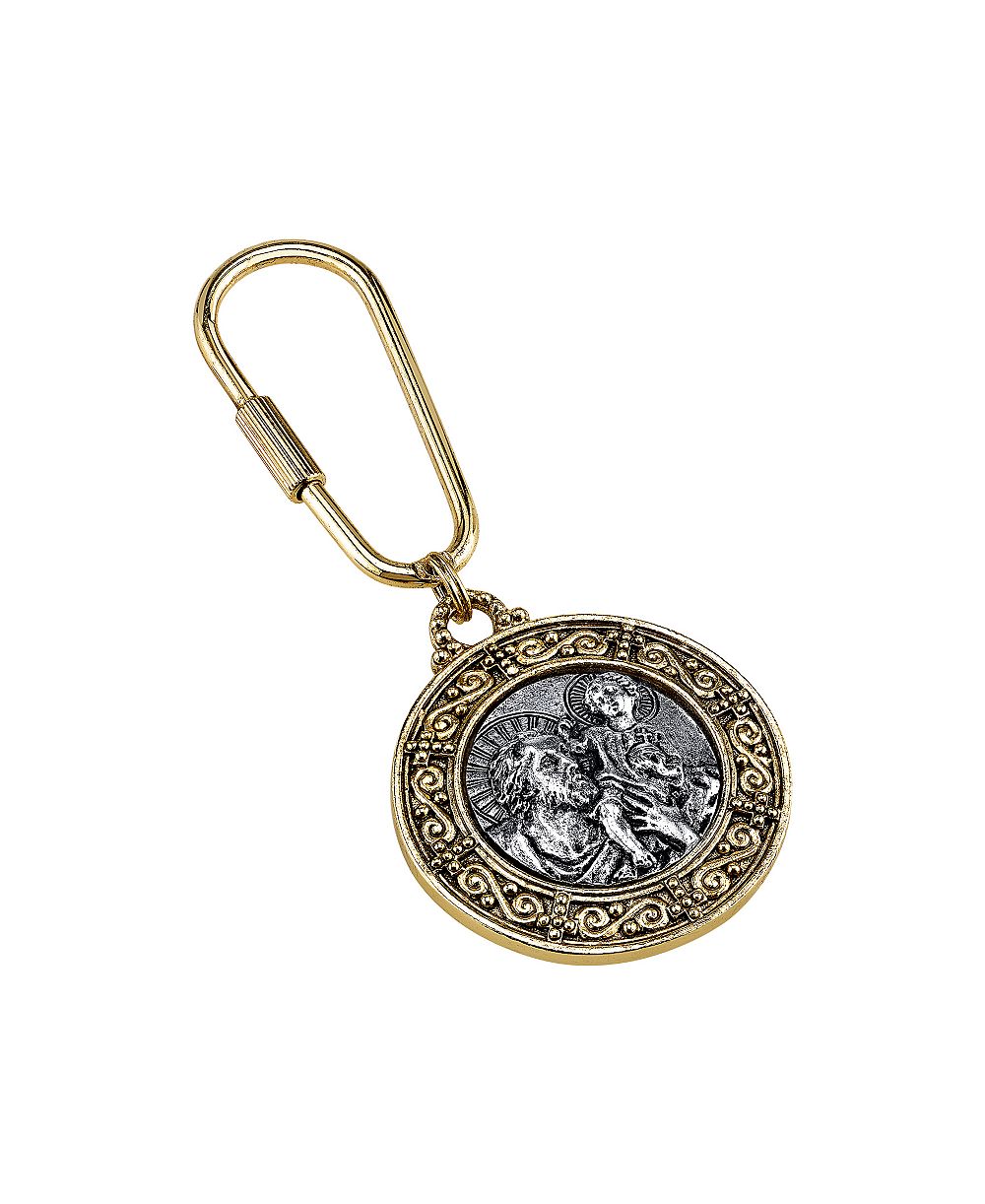 Символ веры St. Christopher брелок для ключей, позолота 14K Gold и серебристый цвет