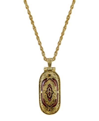 Symbols of Faith кулон-крестик Red Enamel Swing Open Pendant 14K Gold-Dipped