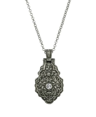 Подвеска-медальон Symbols of Faith Pewter Crystal Blue Enamel Virgin Mary