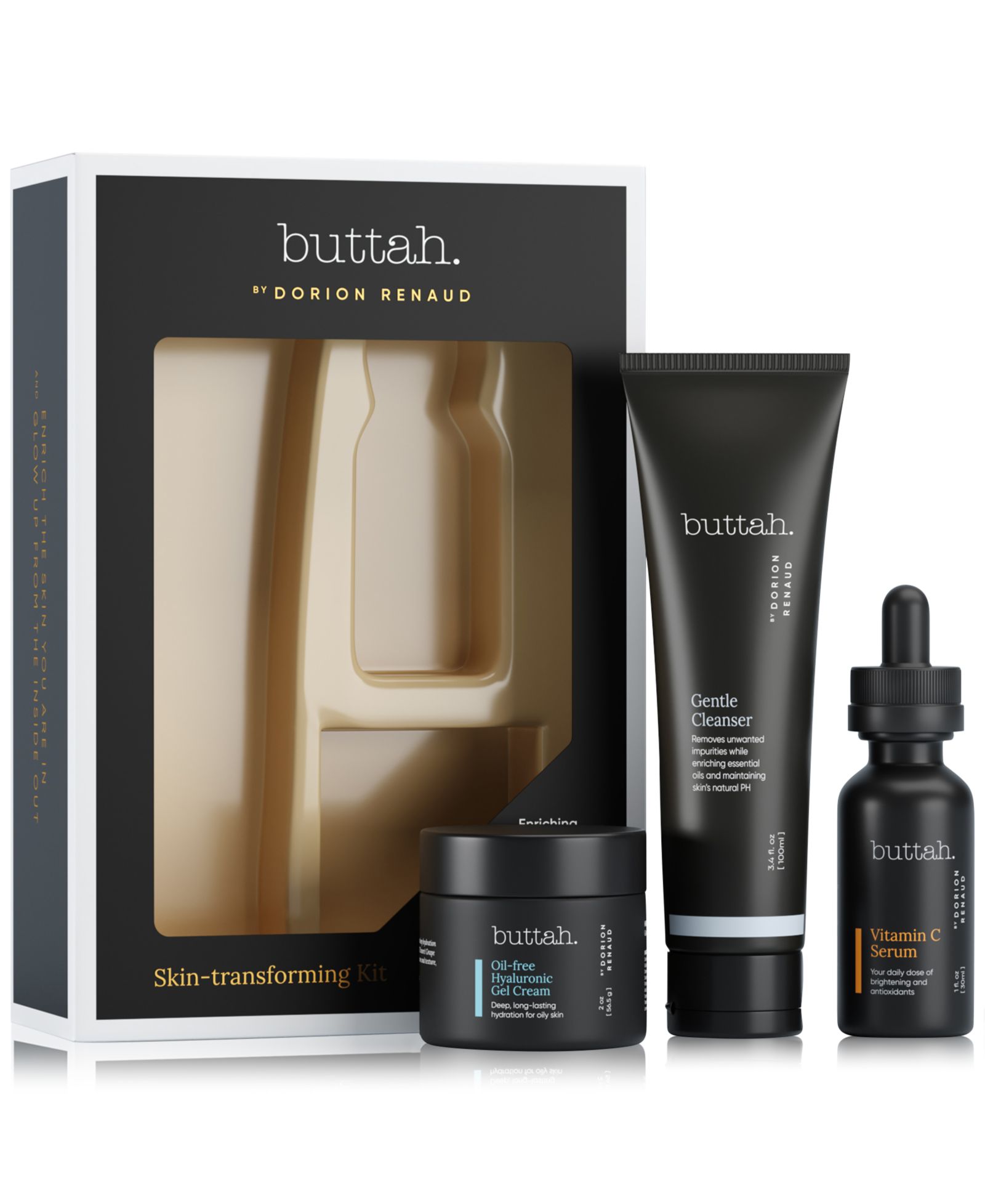 Buttah Skin 3-Pc. Skin-Transforming Set with Oil-free Hyaluronic Gel Cream