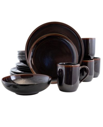 Elama Midnight Beach 16 Pc. Dinnerware Set, Service for 4