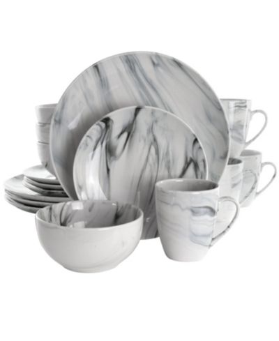 Elama Fine Marble 16 Pc. Dinnerware Set, Service for 4
