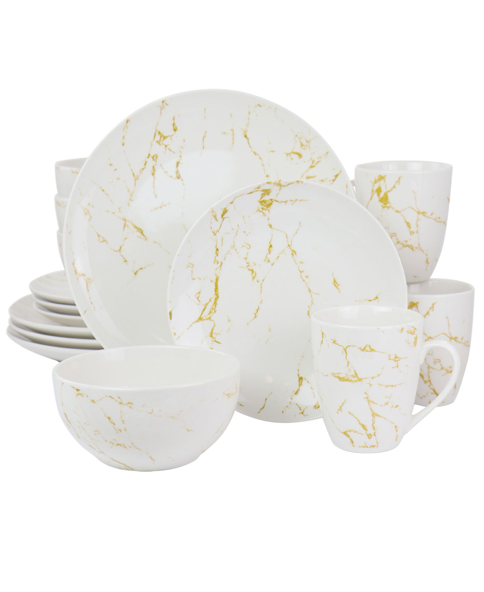 Elama Fine Marble 16 Pc. Dinnerware Set, Service for 4