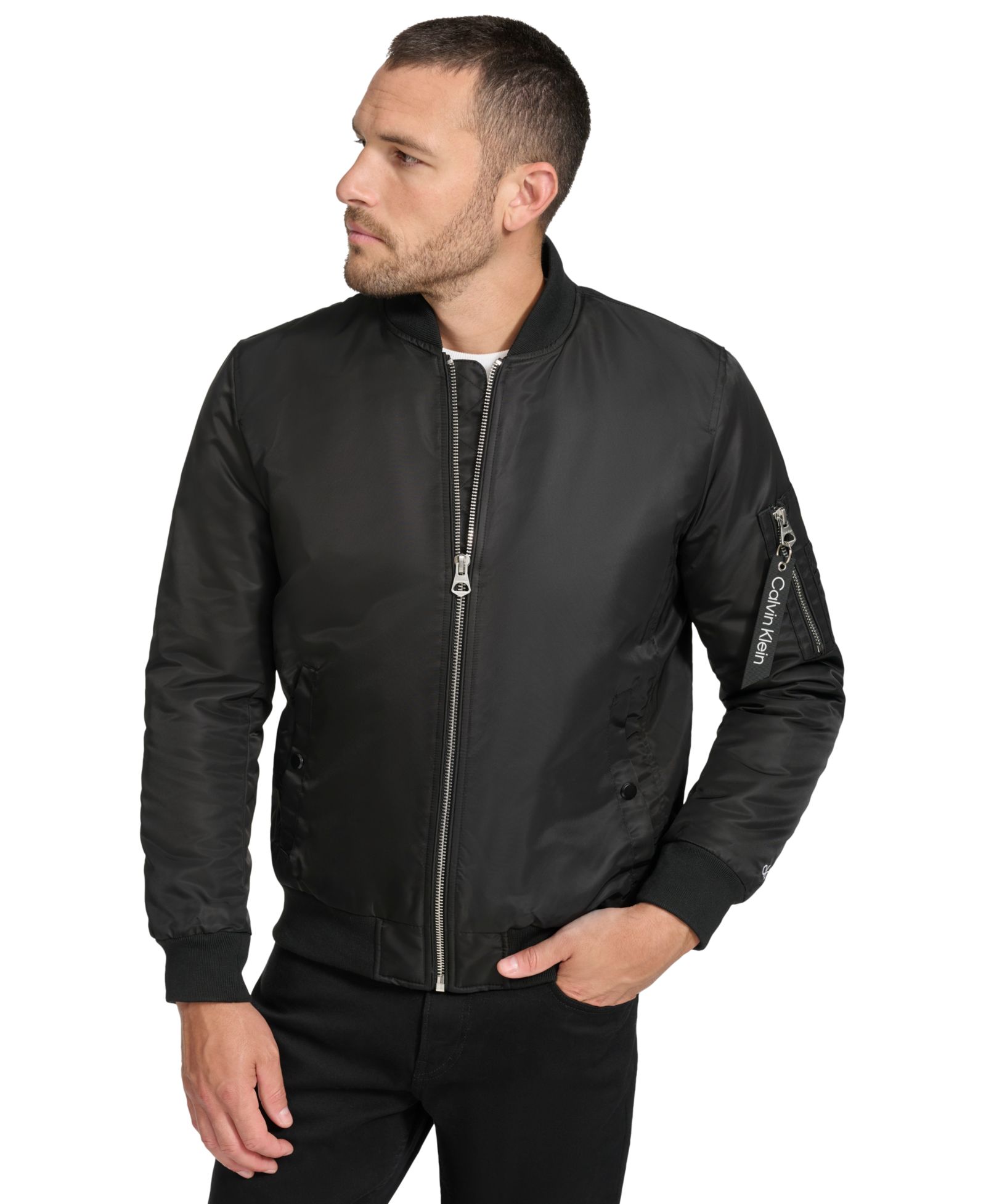 Calvin Klein Men's Classic MA-1 Nylon Bomber Jacket