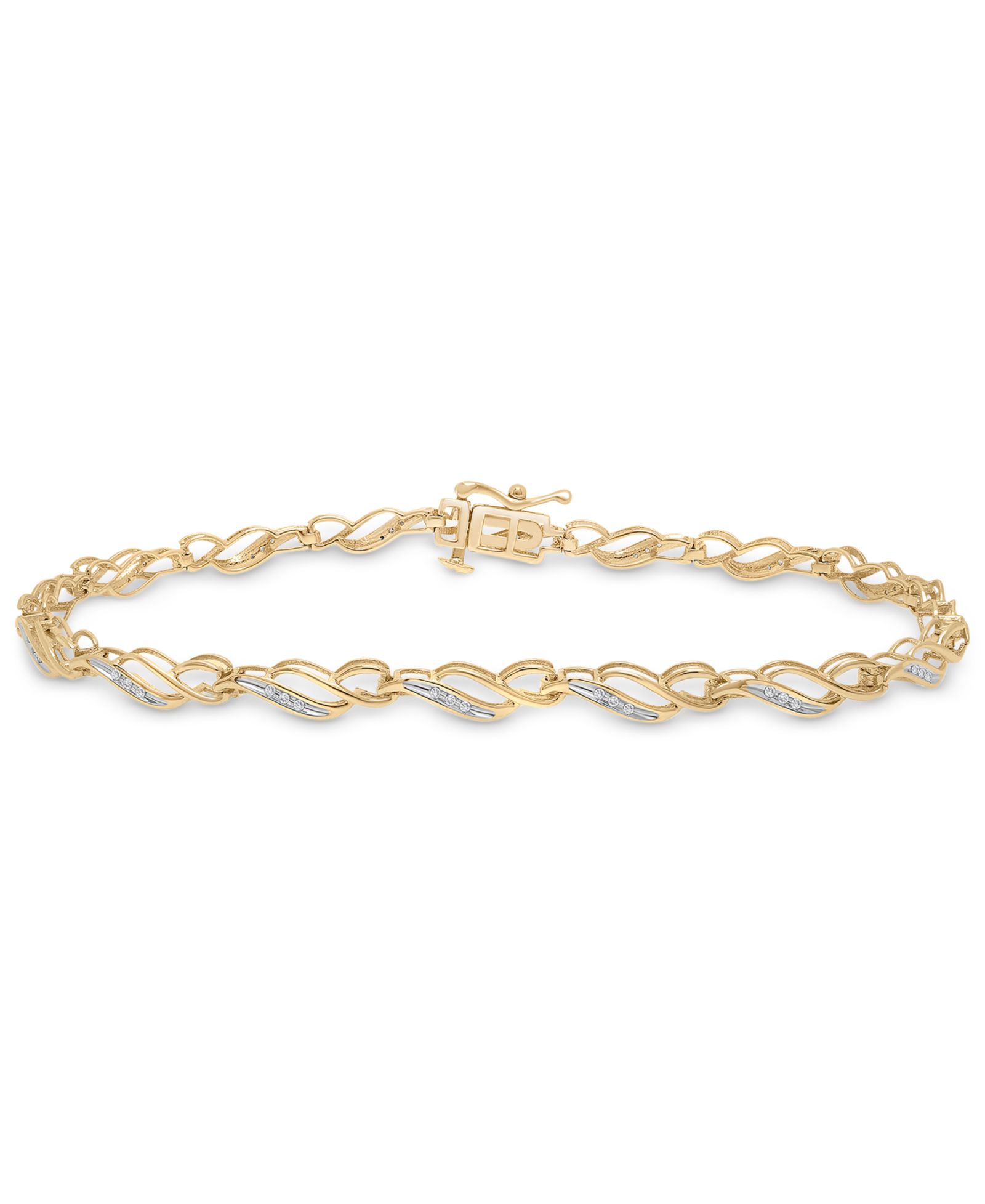 Браслет с бриллиантовой цепочкой (1/10 ct. t.w.) из 10k Gold