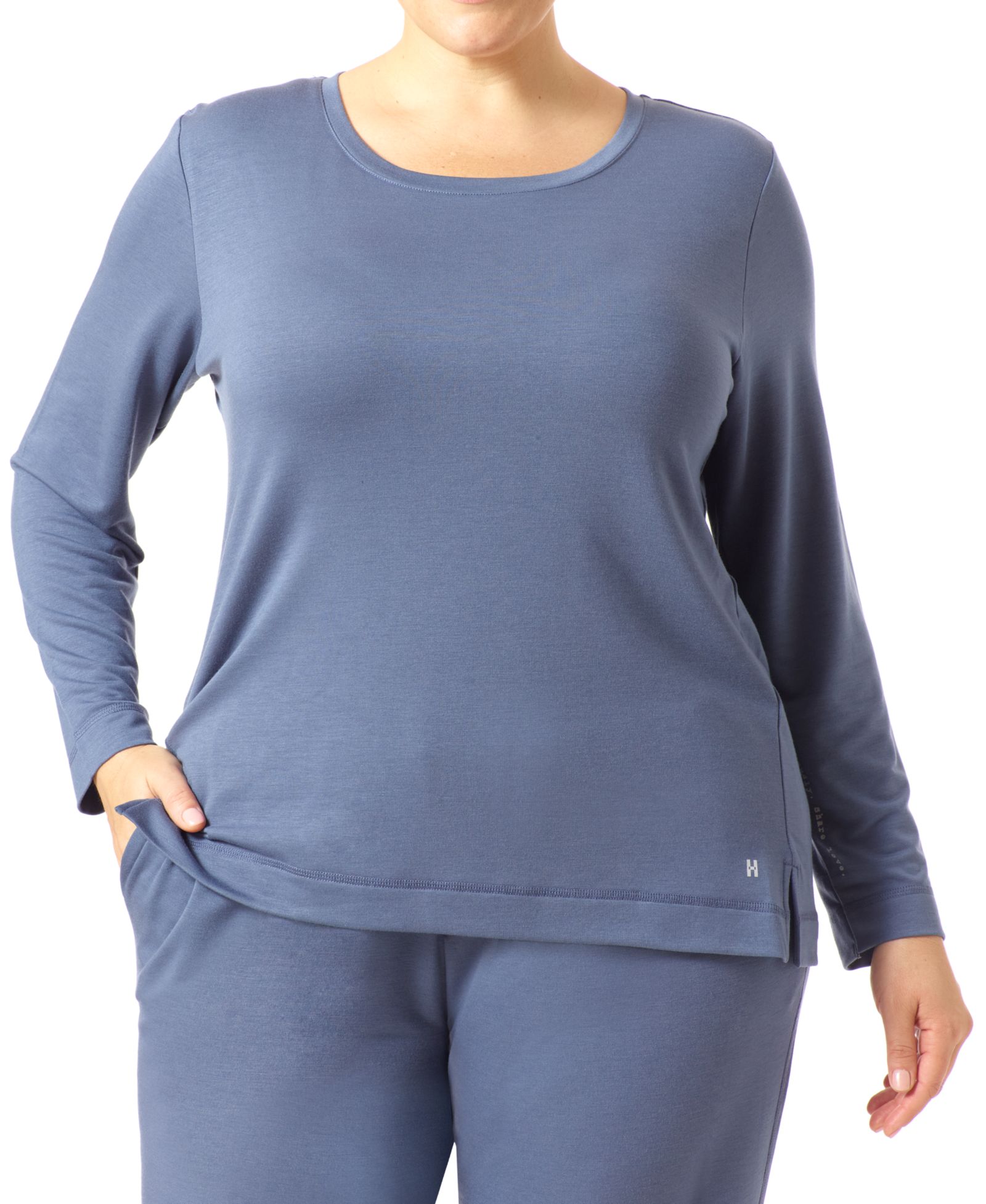 Футболка для отдыха HUE® Plus Size Solid Long Sleeve
