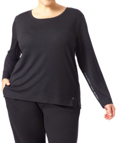 Футболка для отдыха HUE® Plus Size Solid Long Sleeve