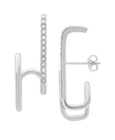 Essentials серьги из прозрачного кристалла с позолотой и серебром