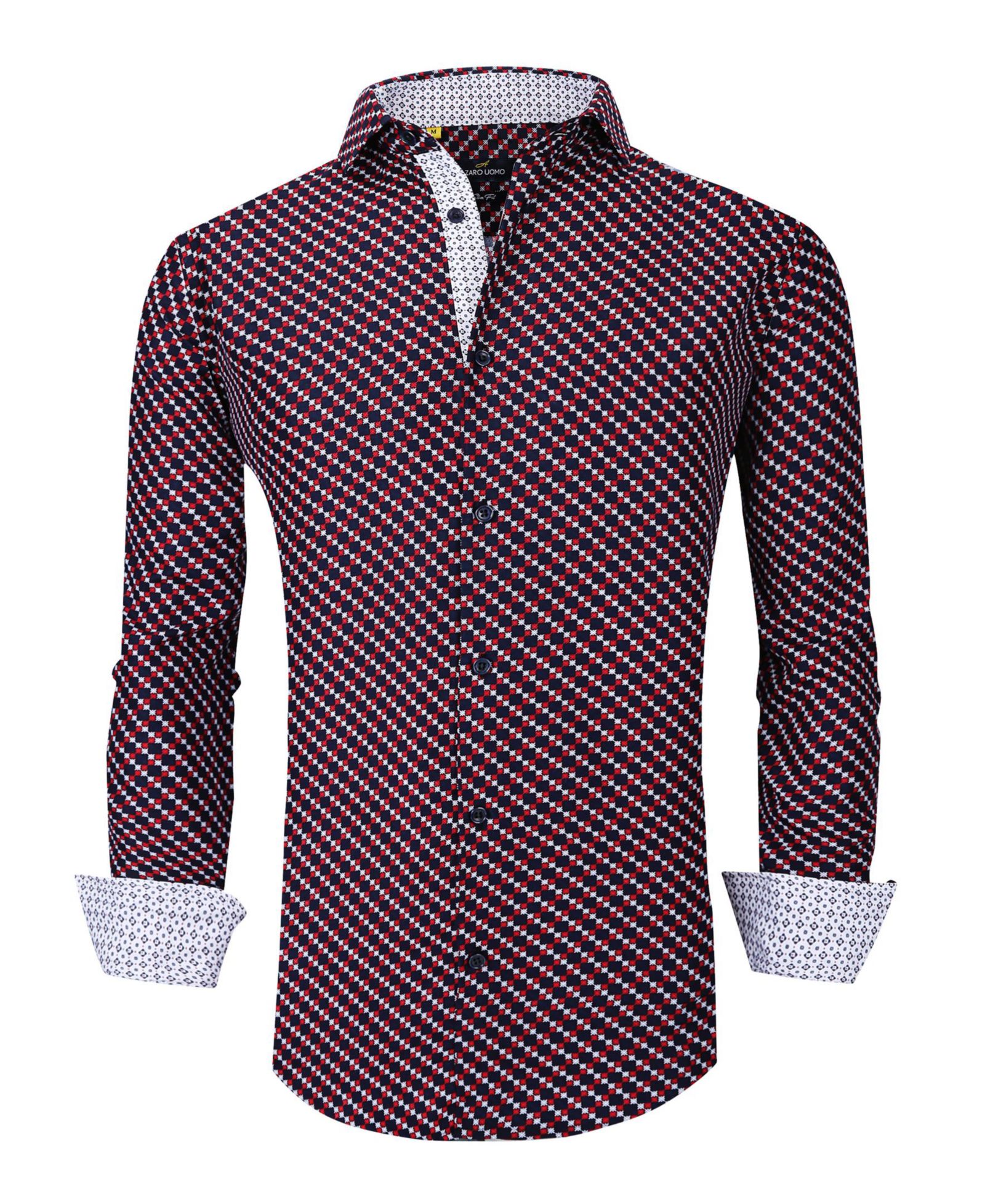 Men's Slim Fit Business Nautical Button Down Dress Shirt