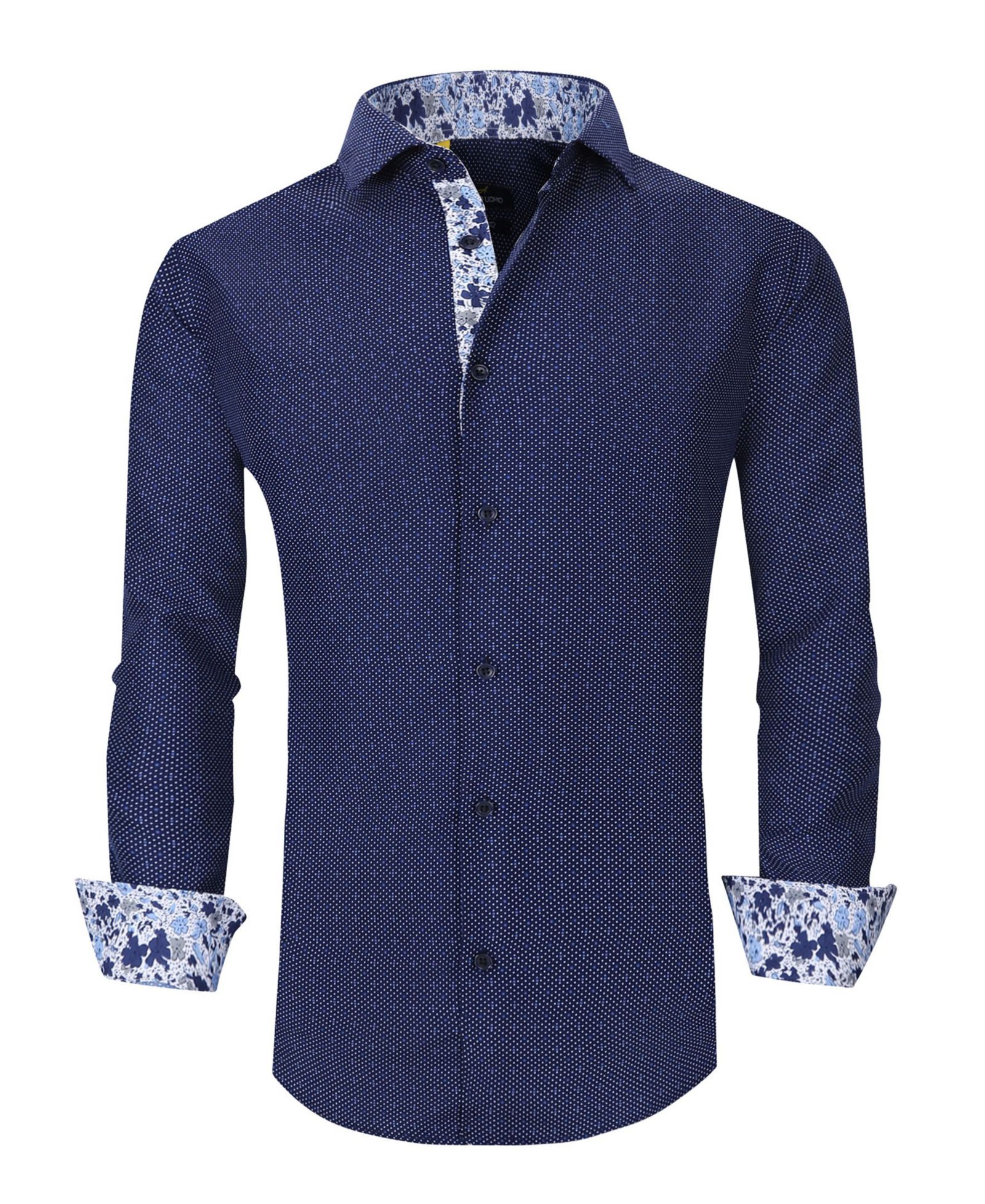 Men's Slim Fit Business Nautical Button Down Dress Shirt
