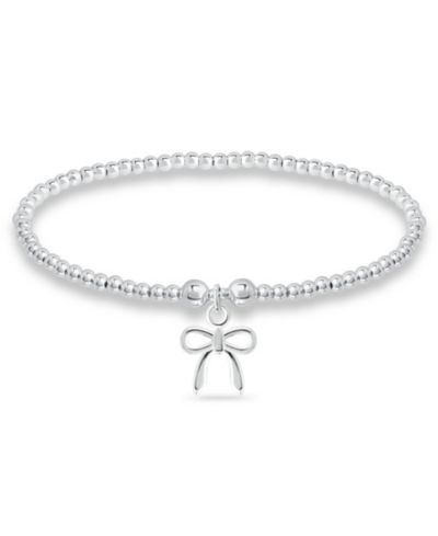 Браслет с шармами Bead Bow в серебряном напылении