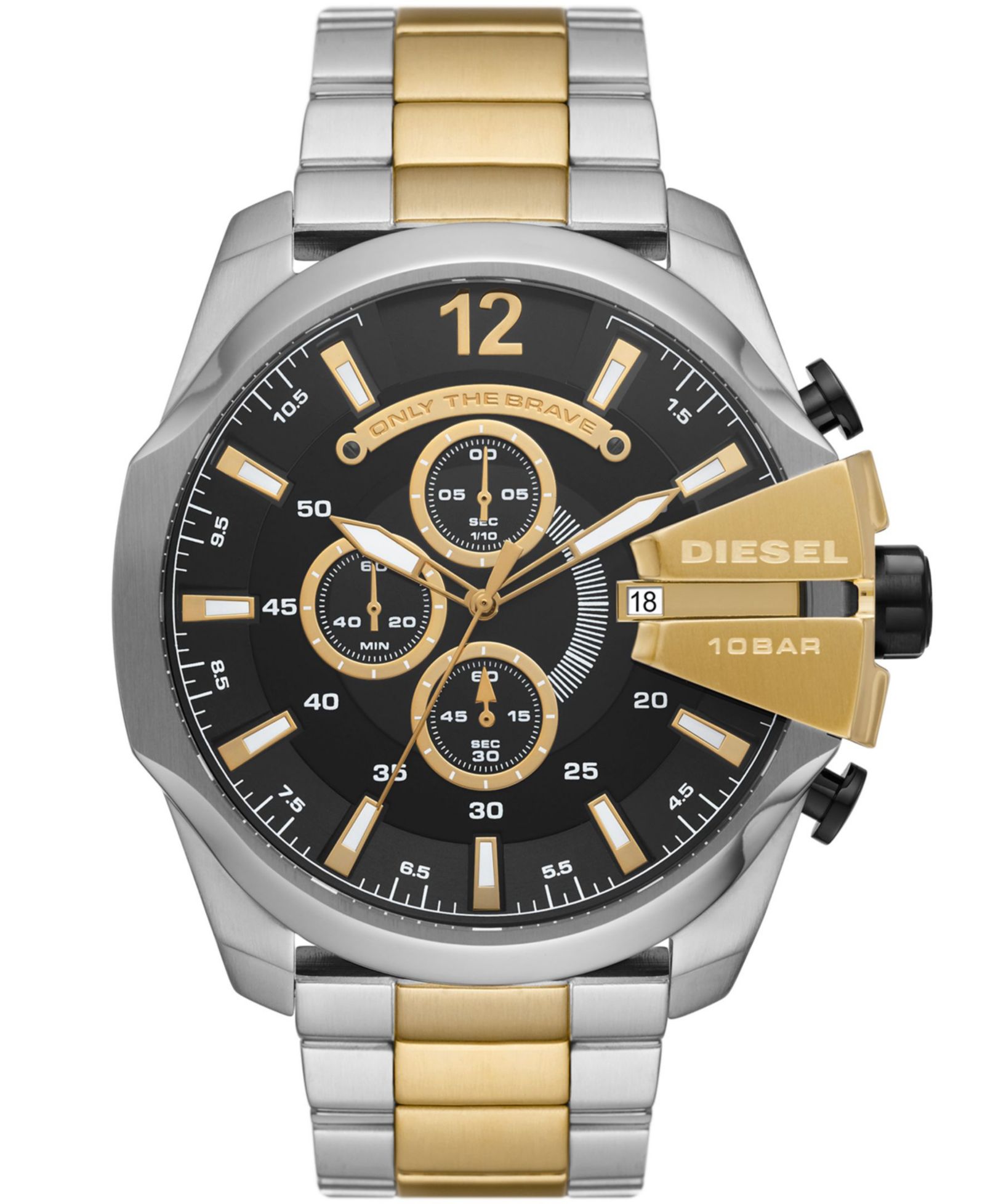 Diesel Men's Mega Chief Chronograph Two-Tone Stainless Steel Bracelet Watch, 51mm